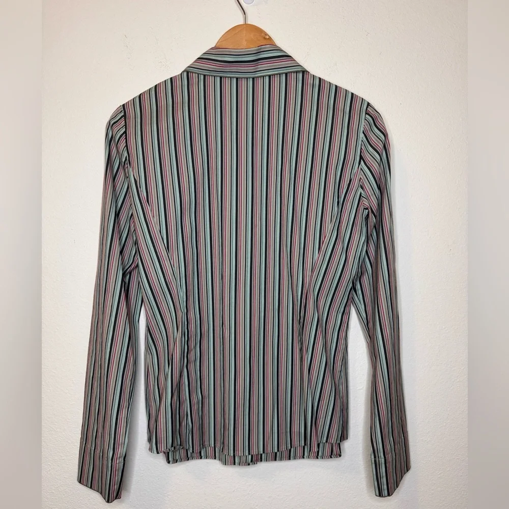 Lafayette 148 New York SZ 4 Striped Button Down Shirt - Multicolor - Picture 3 of 8